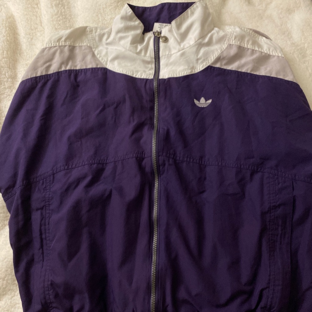 Purple & White Adidas Original Windbreaker